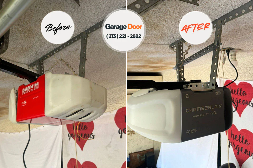 Before and after: garage door repair Castleton-on-Hudson, NY